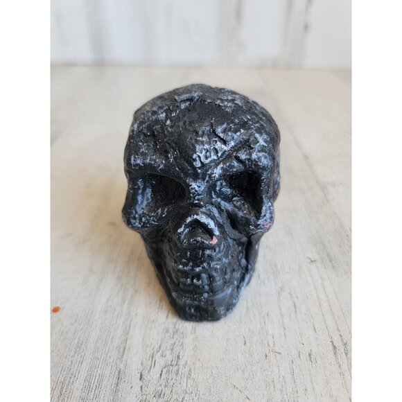 Vintage black skeleton skull candle Halloween decor - Picture 1 of 8
